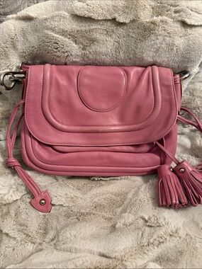 Vintage Marc Jacobs Rose Pink Leather shoulder bag with Tassels